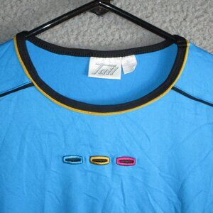 TAIL WOMEN'S L/S TENNIS GOLF SHIRT BLUE BLACK ORANGE SMALL NYLON